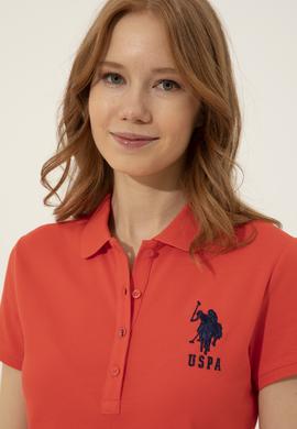 Kadın Kırmızı Basic Polo Yaka Tişört - 50248991138