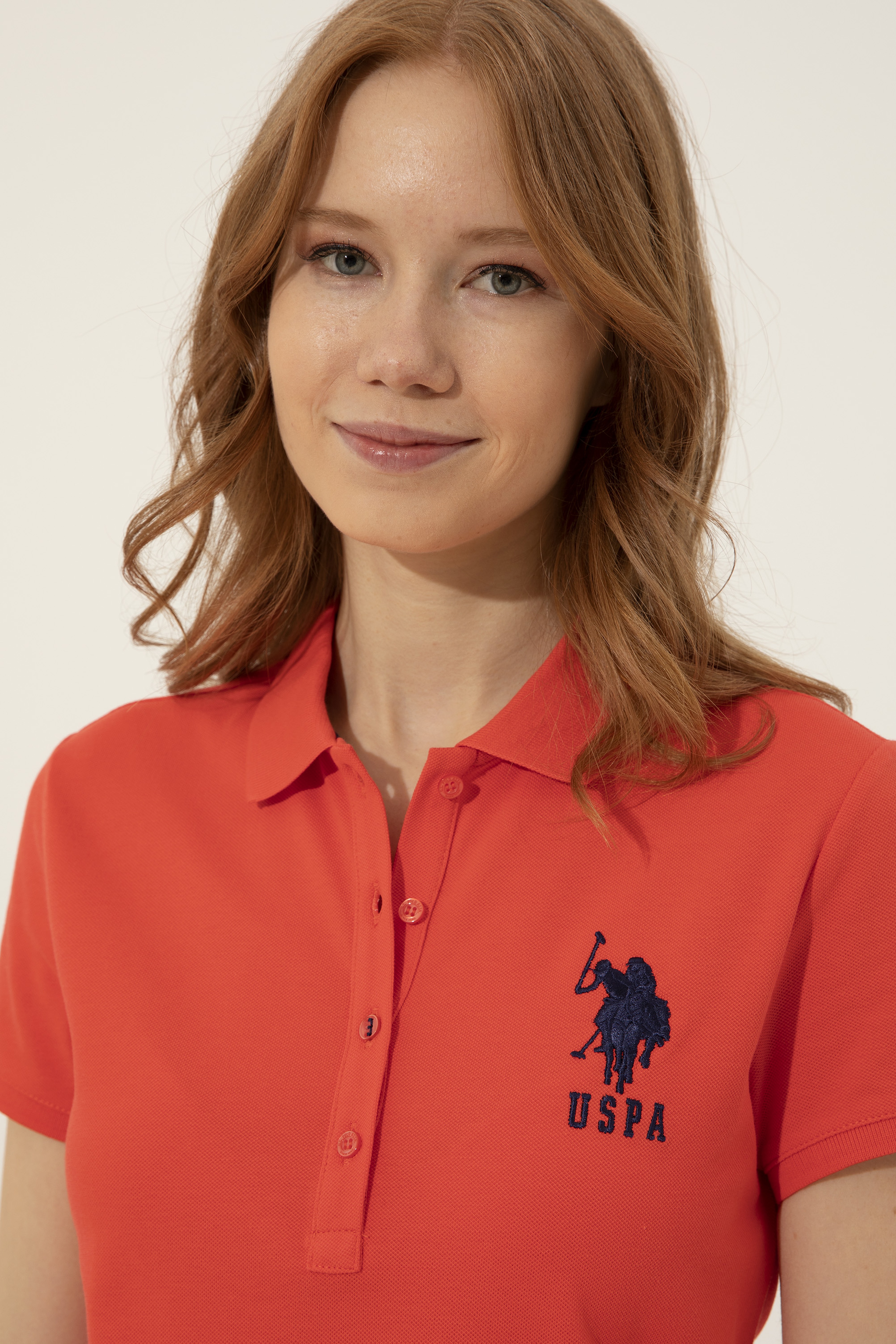 Kadın Kırmızı Basic Polo Yaka Tişört