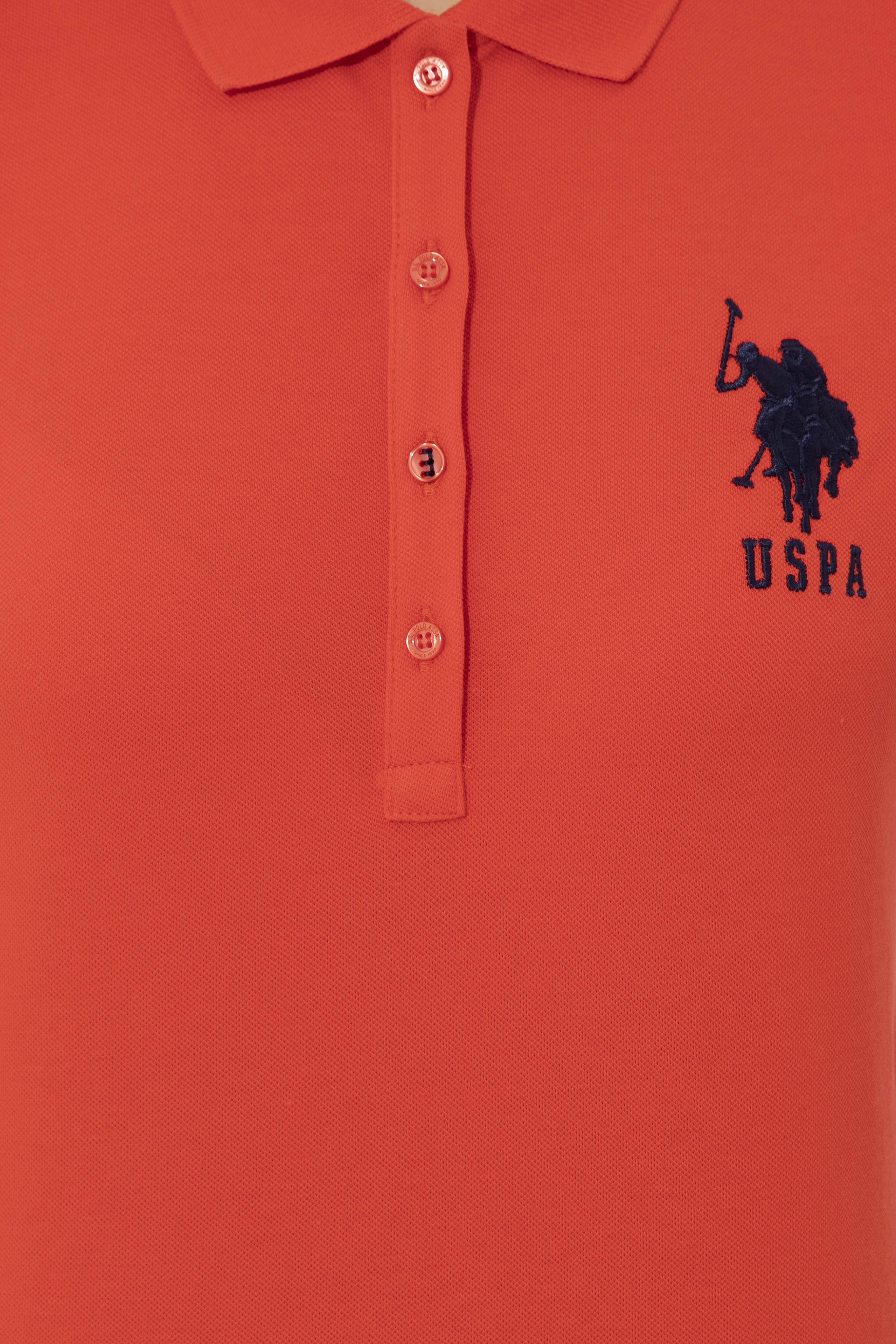 Kadın Kırmızı Basic Polo Yaka Tişört - Image 6