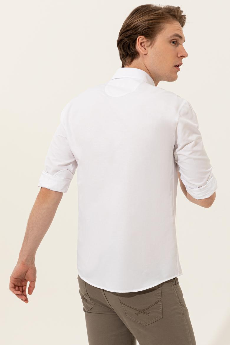 Erkek Beyaz Uzun Kollu Basic Gömlek - 50254188019