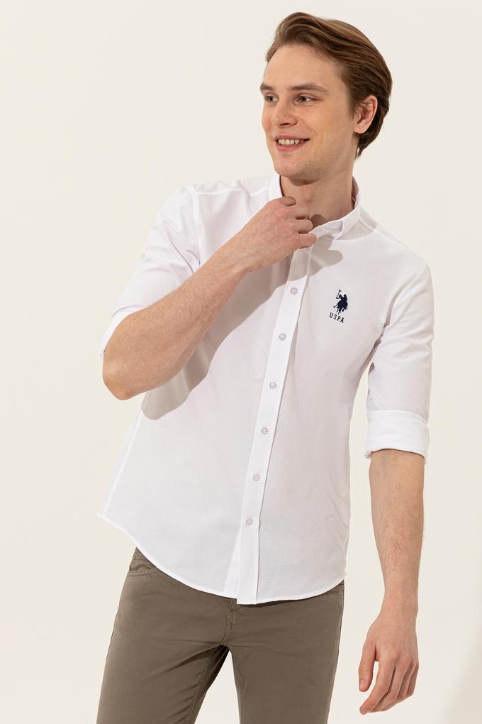 Erkek Beyaz Uzun Kollu Basic Gömlek