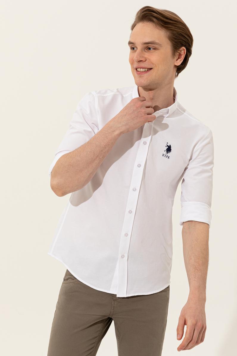 Erkek Beyaz Uzun Kollu Basic Gömlek
