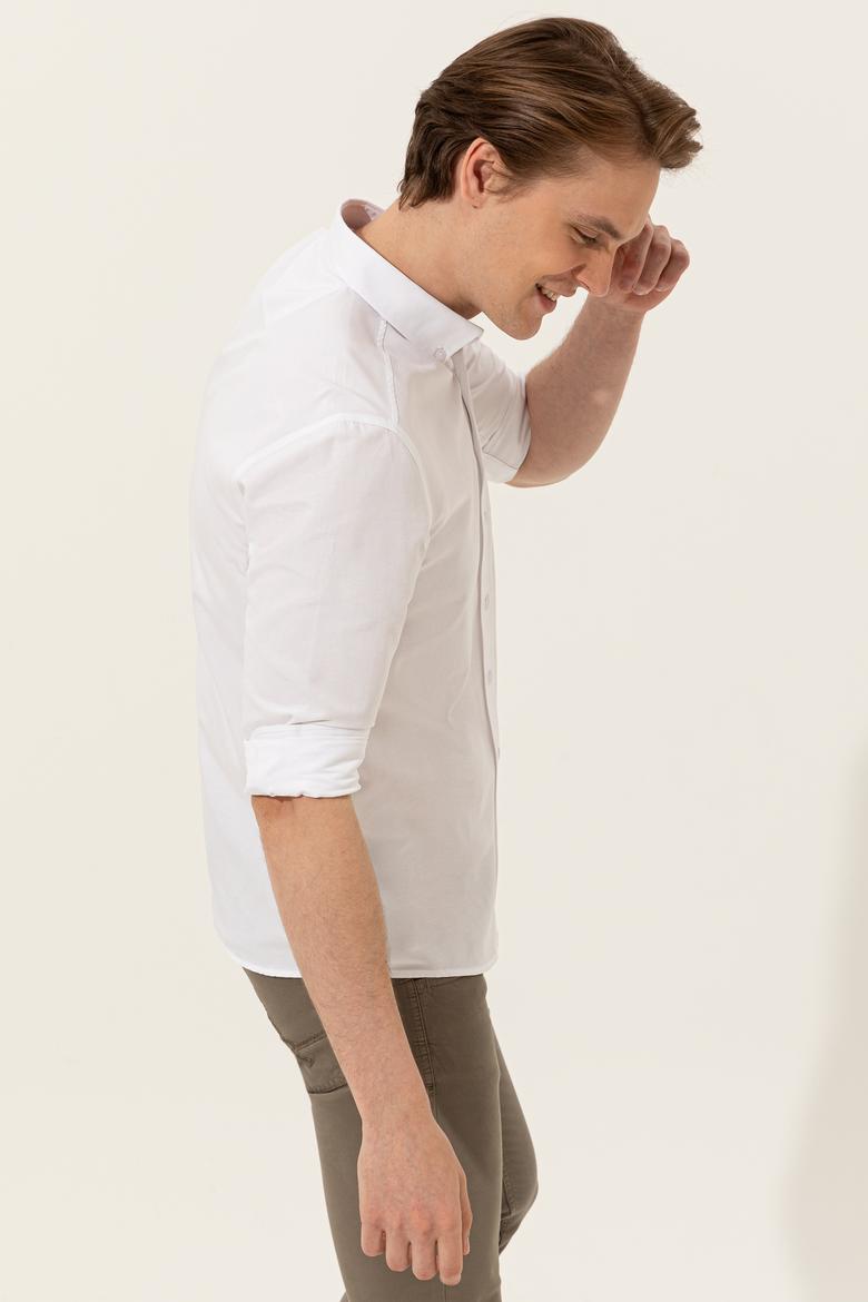 Erkek Beyaz Uzun Kollu Basic Gömlek - 50254188019