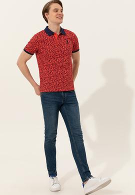 Erkek Kırmızı Polo Yaka Tişört - 50247737032