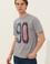 Erkek Gri Melanj Bisiklet Yaka Tişört
