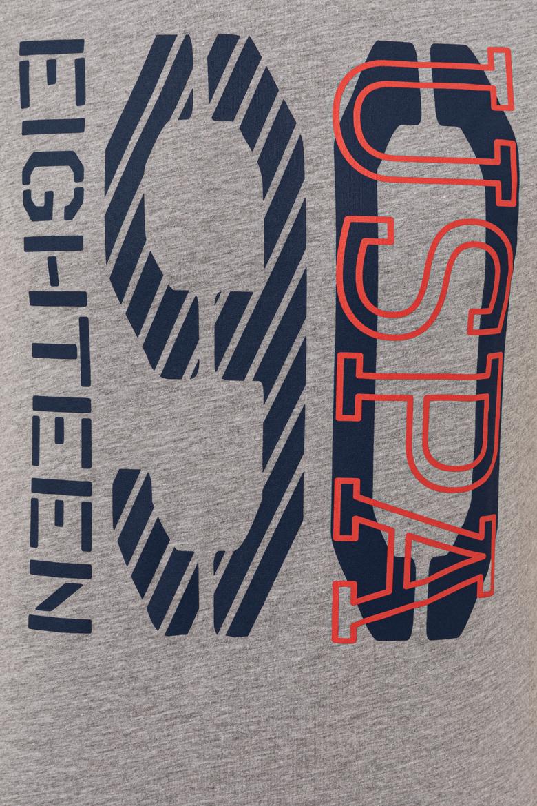 Erkek Gri Melanj Bisiklet Yaka Tişört - 50246142047