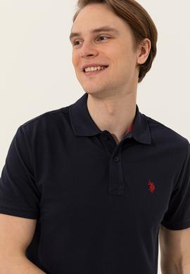 Erkek Koyu Lacivert Polo Yaka Basic T-Shirt - 50249149298