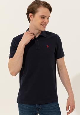 Erkek Koyu Lacivert Polo Yaka Basic T-Shirt - 50249149298