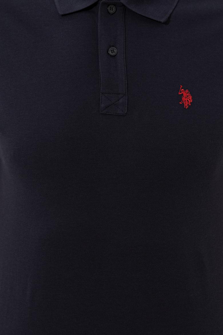 Erkek Koyu Lacivert Polo Yaka Basic T-Shirt - 50249149298