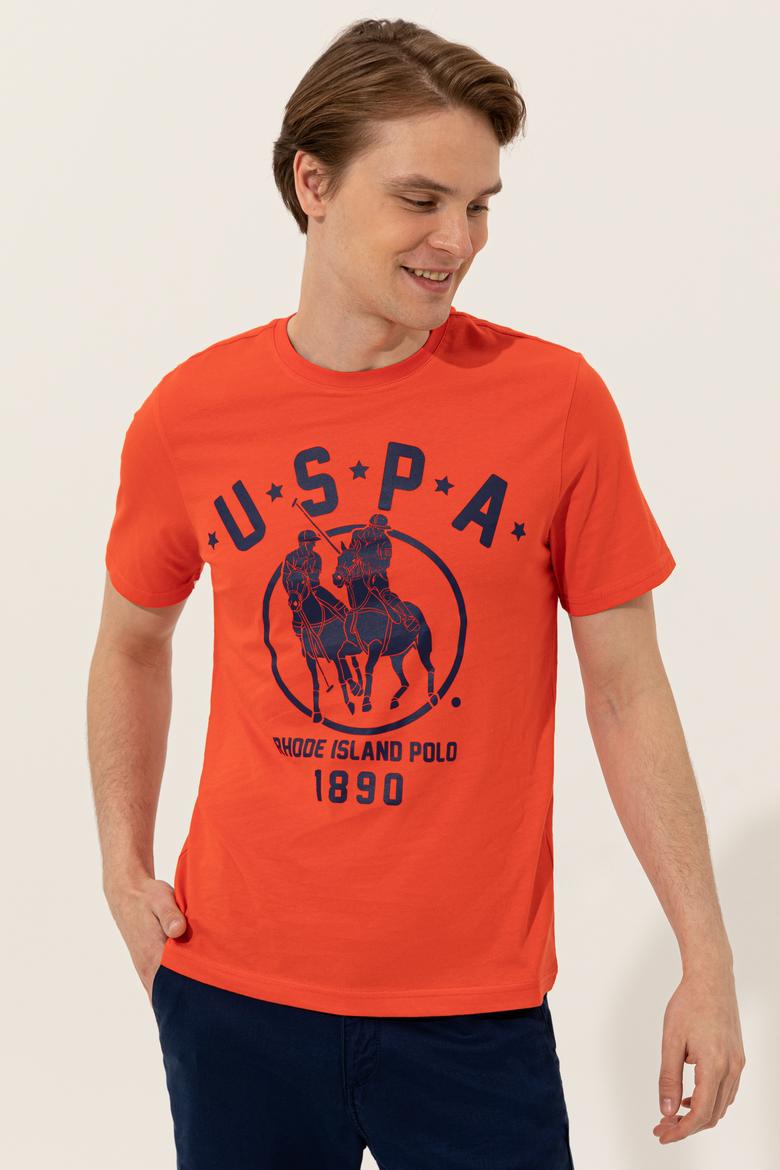 Erkek Kırmızı Bisiklet Yaka T-Shirt