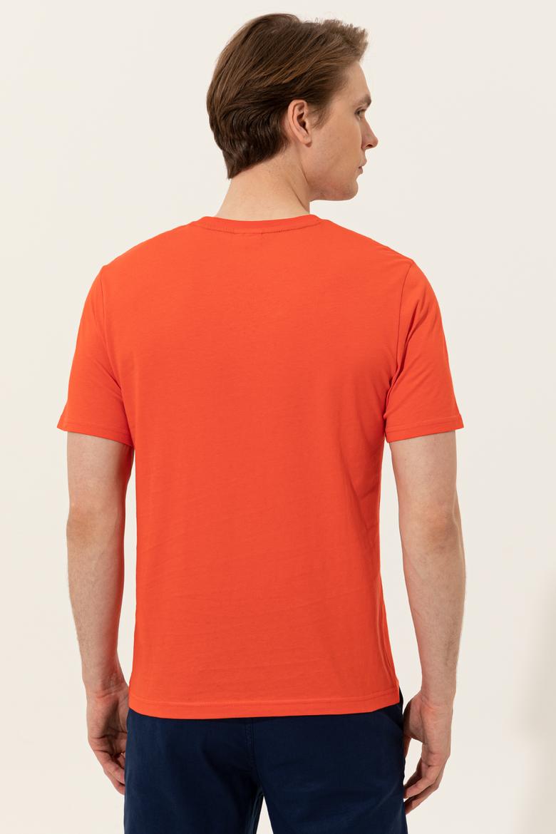 Erkek Kırmızı Bisiklet Yaka T-Shirt - 50249980039