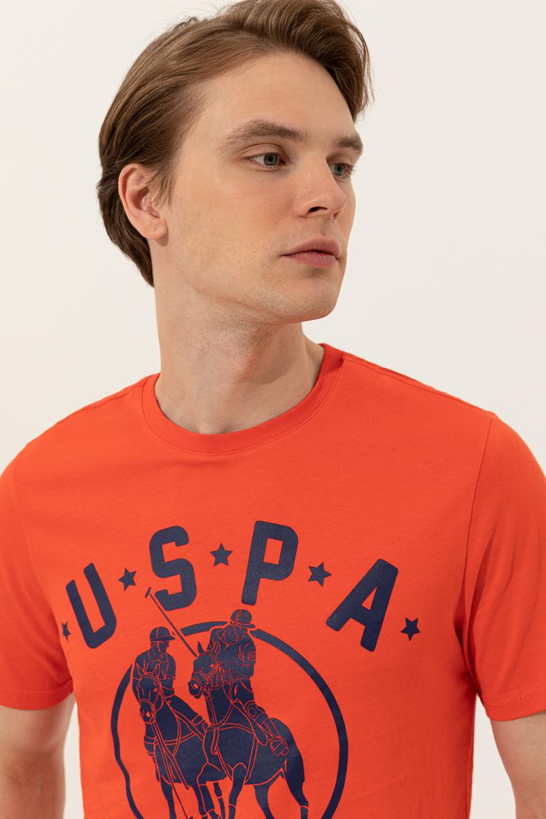 Erkek Kırmızı Bisiklet Yaka T-Shirt - 50249980039