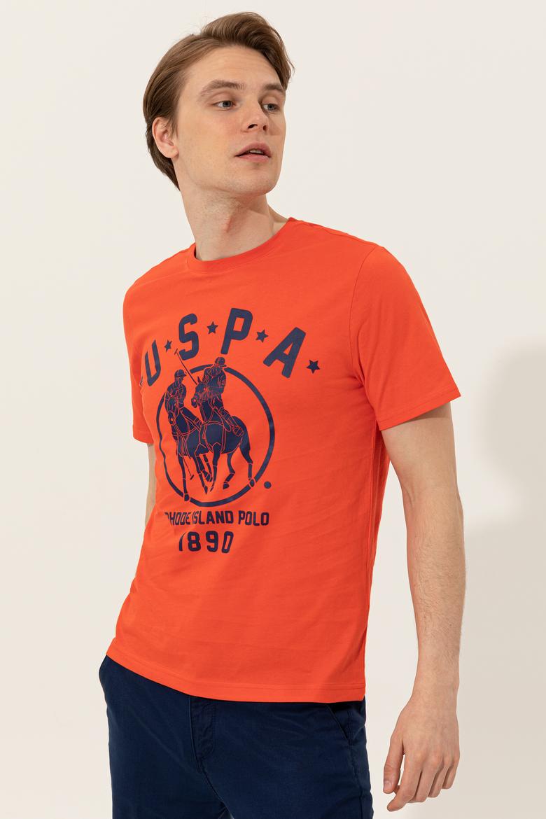 Erkek Kırmızı Bisiklet Yaka T-Shirt - 50249980039