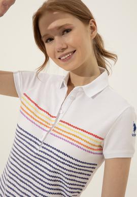 Kadın Mavi Polo Yaka Tişört - 50248442002