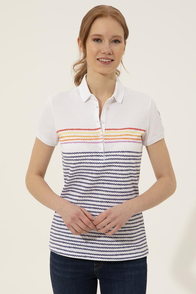 Kadın Mavi Polo Yaka Tişört