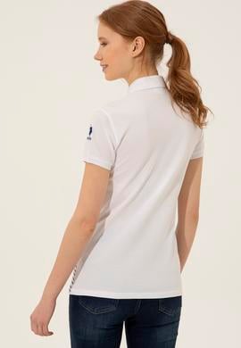 Kadın Mavi Polo Yaka Tişört - 50248442002