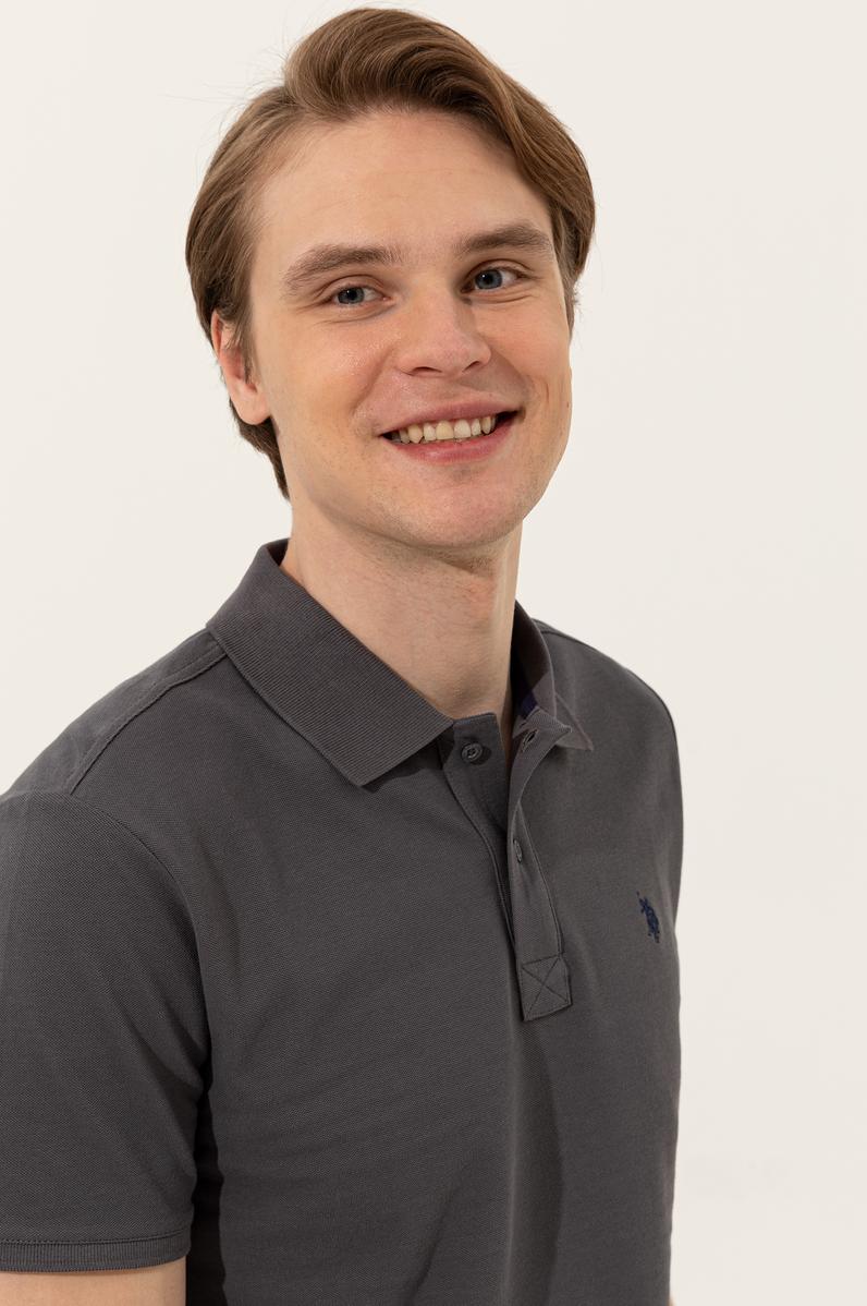 Erkek Antrasit Basic Polo Yaka Tişört