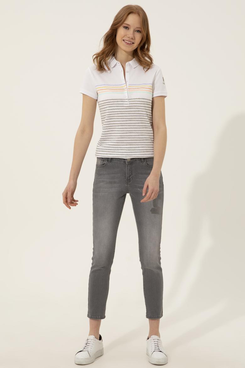 Kadın Haki Polo Yaka Tişört - 50248442010