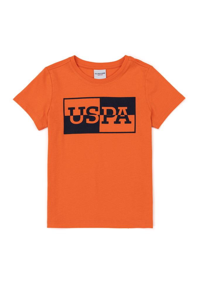 Erkek Çocuk Turuncu Bisiklet Yaka Tişört