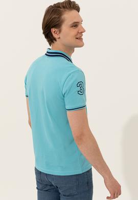 Erkek Turkuaz Basic Polo Yaka Tişört - 50249145068