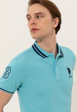 Erkek Turkuaz Basic Polo Yaka Tişört - 50249145068