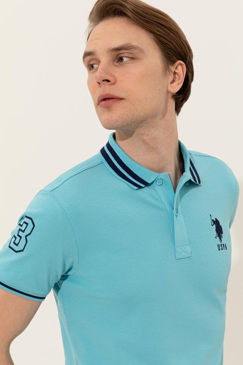 Erkek Turkuaz Basic Polo Yaka Tişört - 50249145068