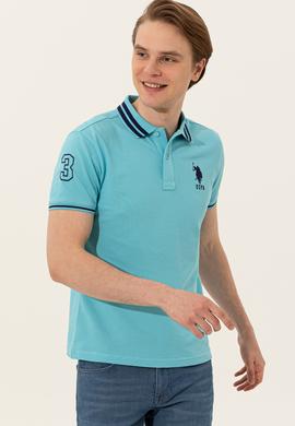 Erkek Turkuaz Basic Polo Yaka Tişört - 50249145068