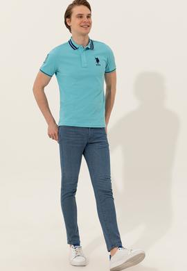 Erkek Turkuaz Basic Polo Yaka Tişört - 50249145068