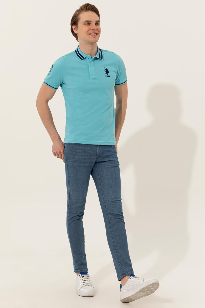 Erkek Turkuaz Basic Polo Yaka Tişört - 50249145068