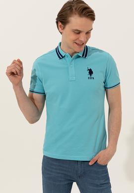 Erkek Turkuaz Basic Polo Yaka Tişört - 50249145068