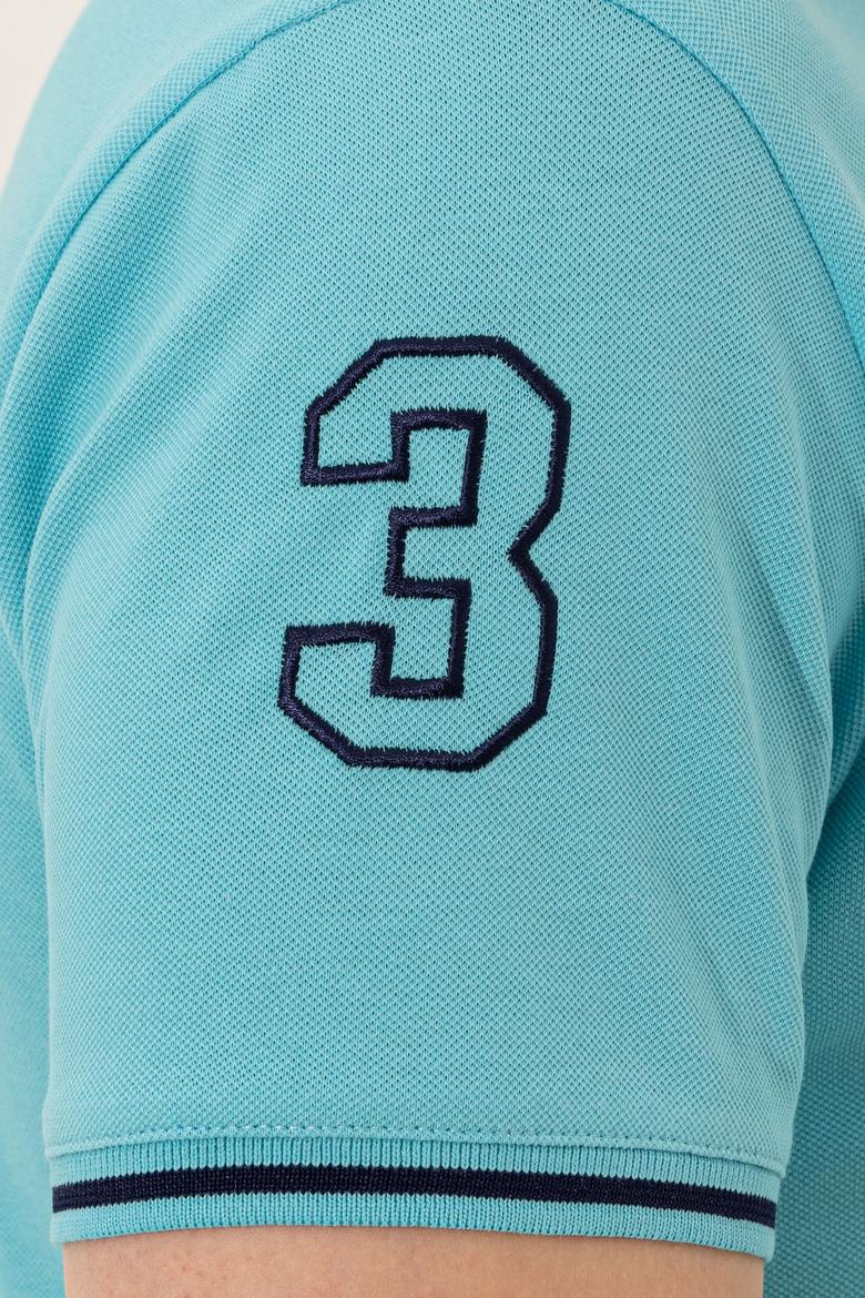 Erkek Turkuaz Basic Polo Yaka Tişört - 50249145068