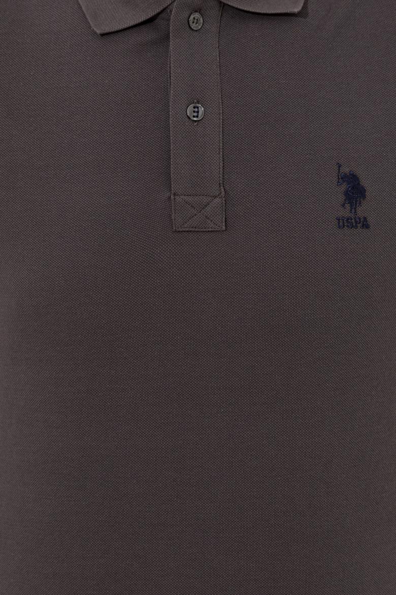 Erkek Antrasit Polo Yaka Basic T-Shirt - 50249153390