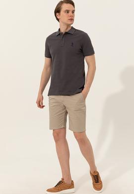 Erkek Antrasit Polo Yaka Basic T-Shirt - 50249153390