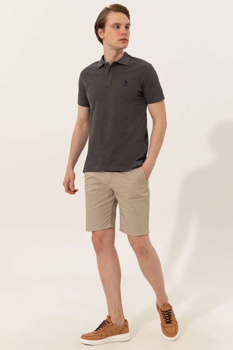 Erkek Antrasit Polo Yaka Basic T-Shirt - 50249153390