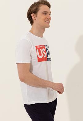 Erkek Beyaz Bisiklet Yaka Tişört - 50246120010