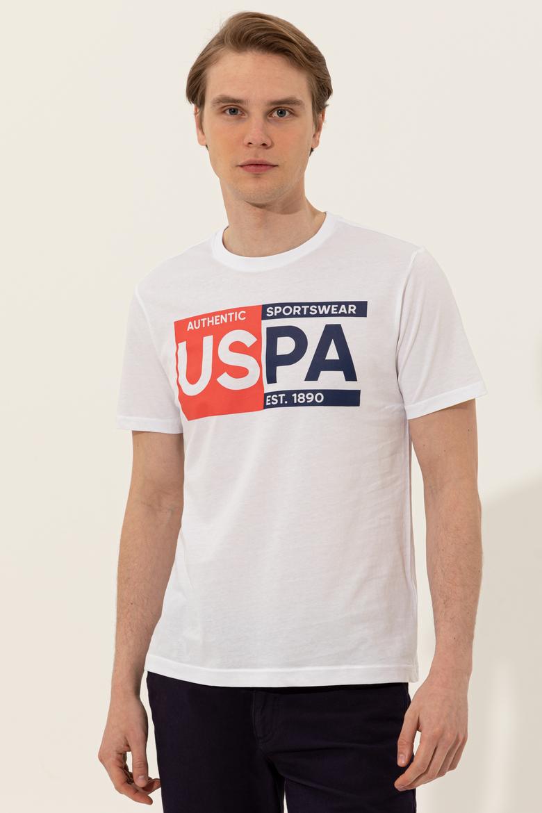 Erkek Beyaz Bisiklet Yaka Tişört