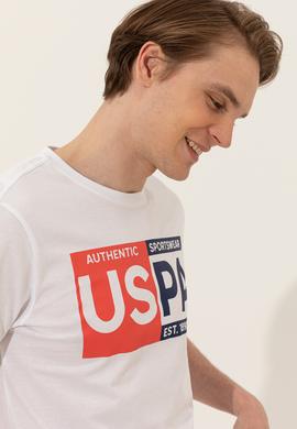 Erkek Beyaz Bisiklet Yaka Tişört - 50246120010