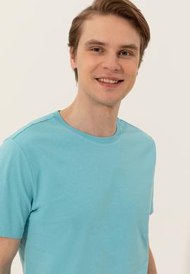 Erkek Turkuaz Bisiklet Yaka Tişört - 50248615034