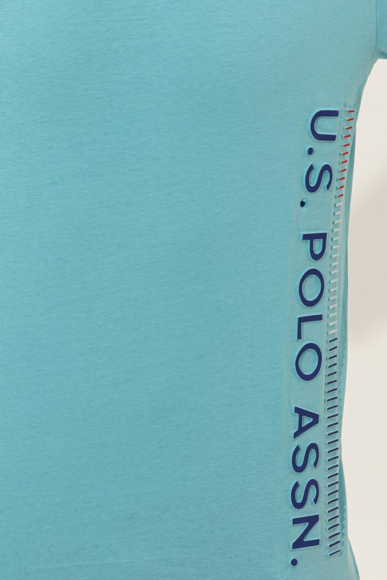 Erkek Turkuaz Bisiklet Yaka Tişört - 50248615034