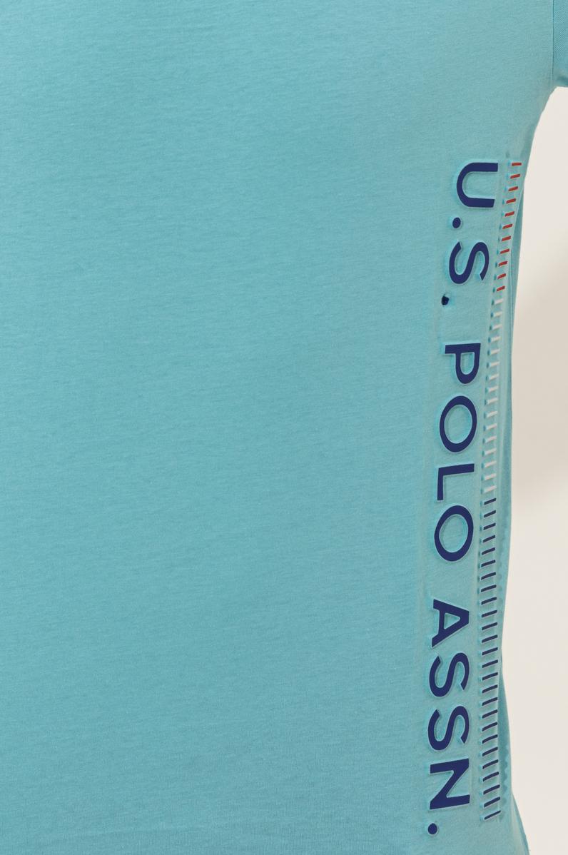 Erkek Turkuaz Bisiklet Yaka Tişört