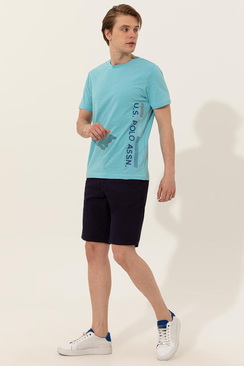 Erkek Turkuaz Bisiklet Yaka Tişört - 50248615034