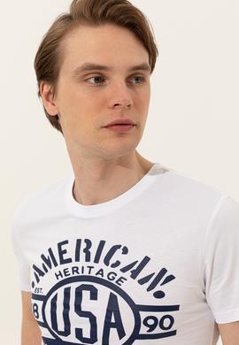 Erkek Beyaz Bisiklet Yaka Tişört - 50246127007