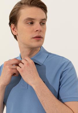 Erkek Koyu Mavi Polo Yaka Basic T-Shirt - 50249149097