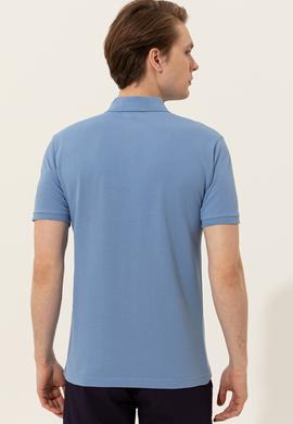 Erkek Koyu Mavi Polo Yaka Basic T-Shirt - 50249149097