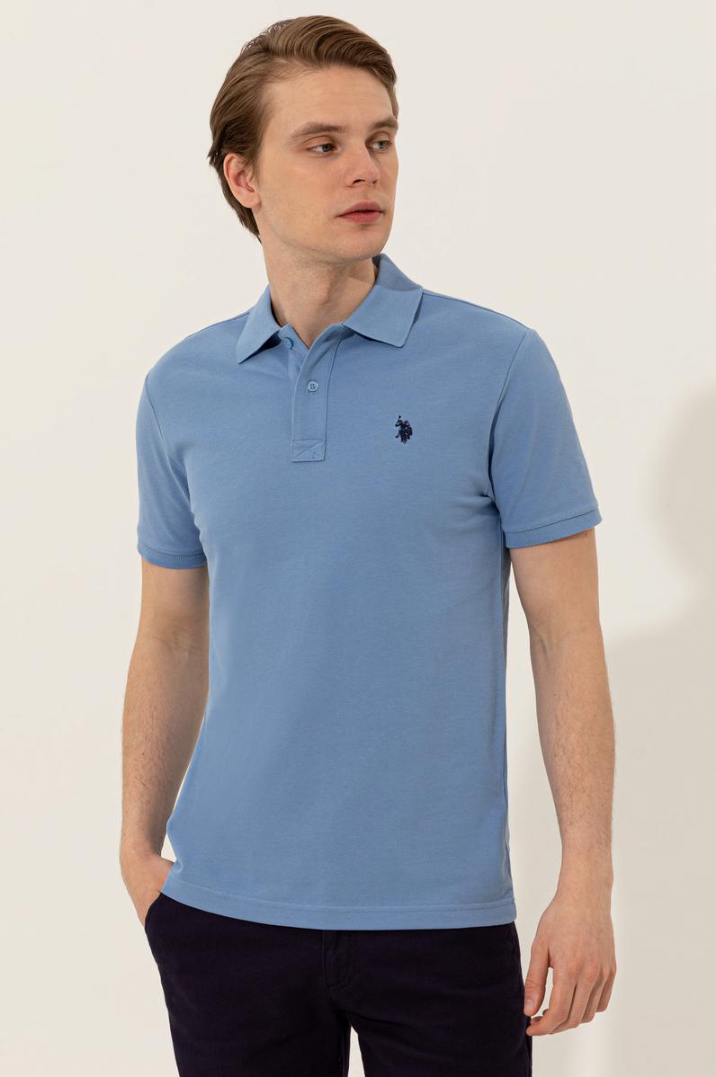 Erkek Koyu Mavi Polo Yaka Basic T-Shirt