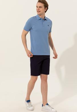Erkek Koyu Mavi Polo Yaka Basic T-Shirt - 50249149097