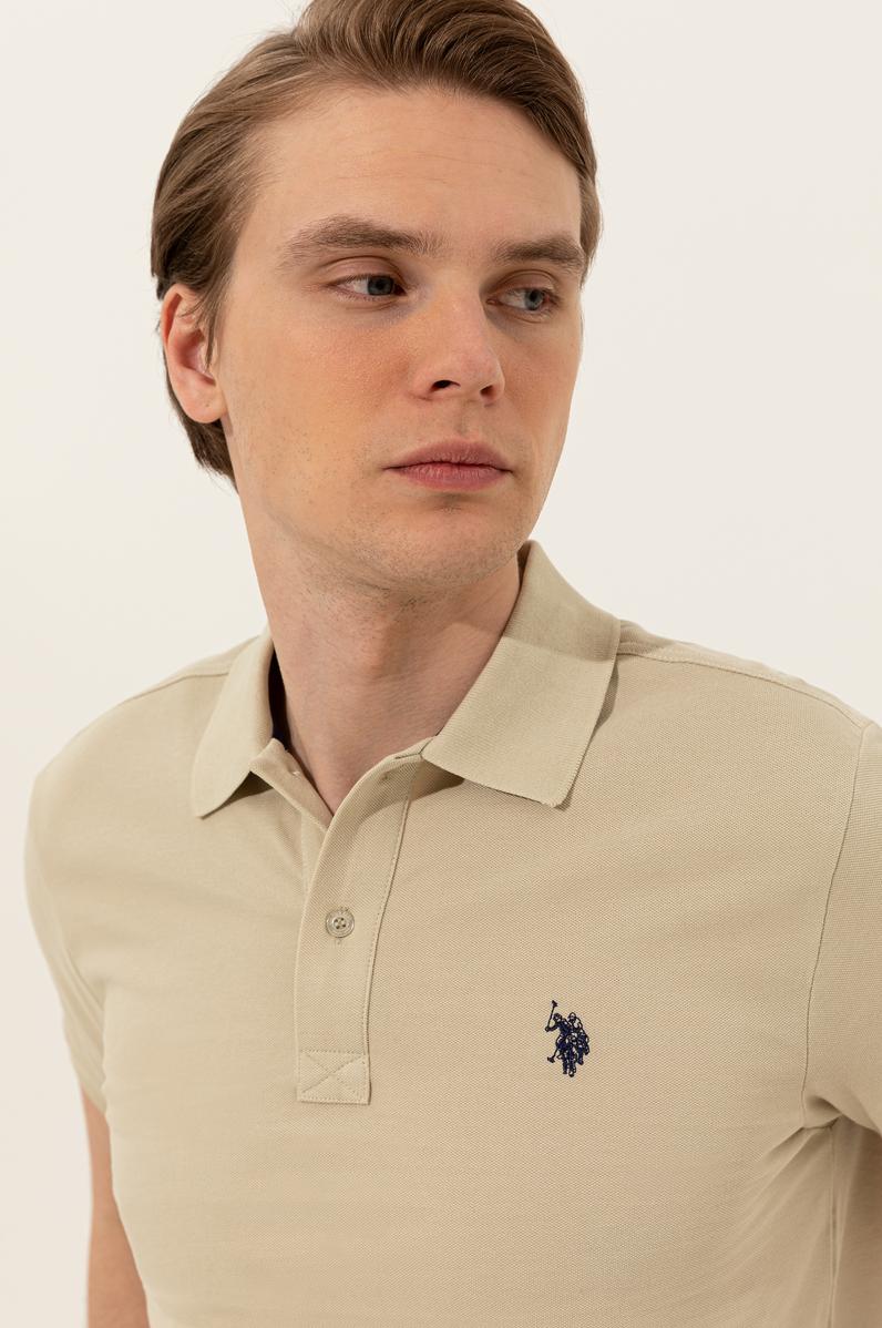 Erkek Taş Polo Yaka Basic T-Shirt