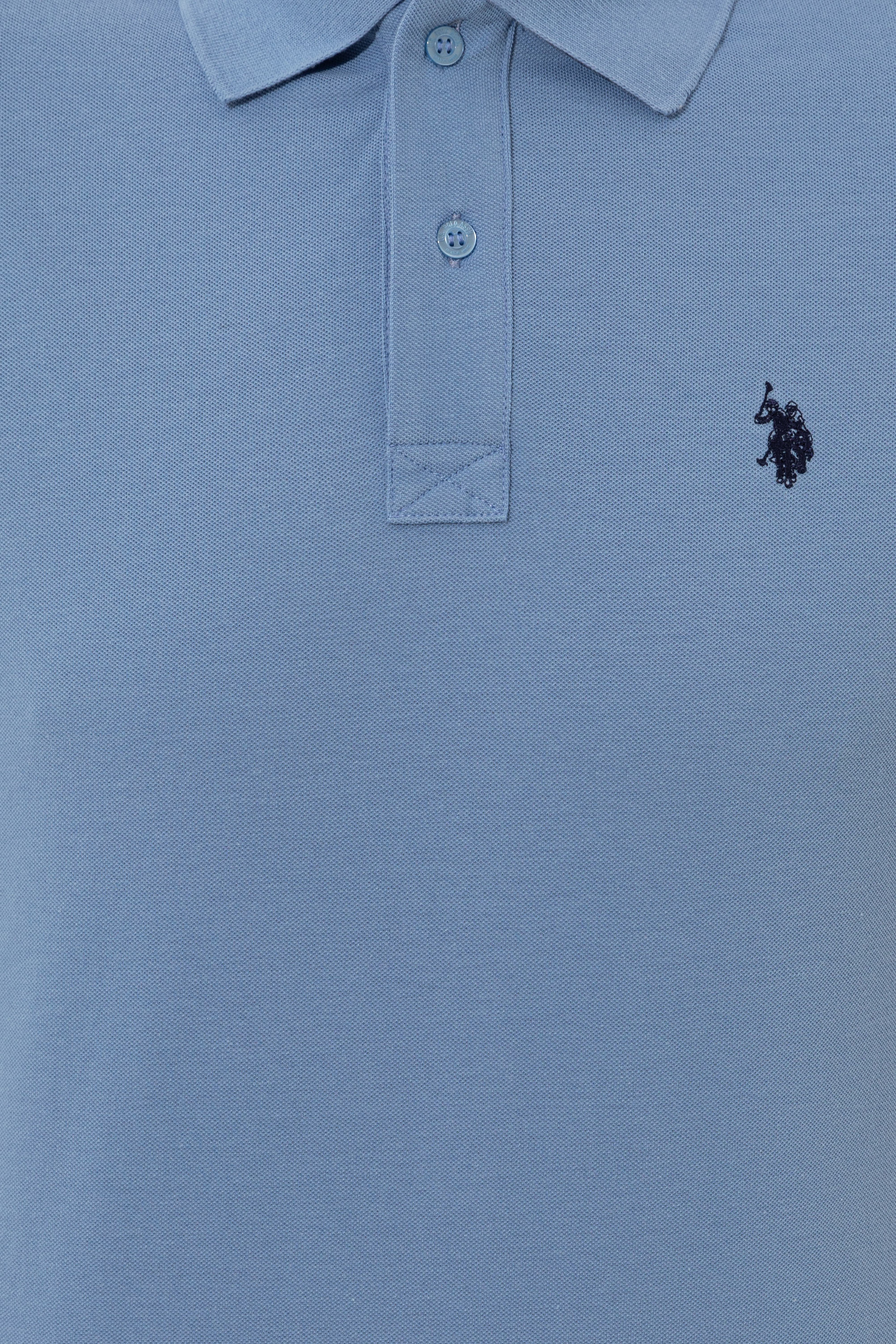 Erkek Koyu Mavi Polo Yaka Basic T-Shirt - Image 6