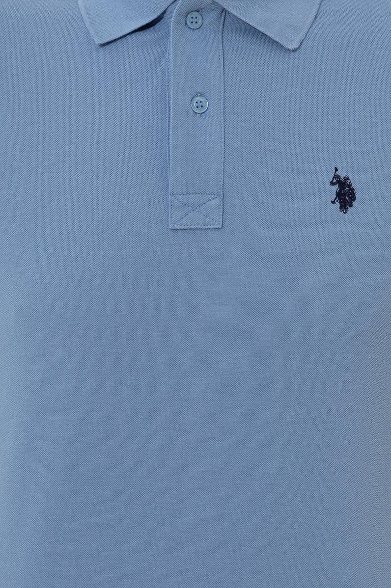 Erkek Koyu Mavi Polo Yaka Basic T-Shirt