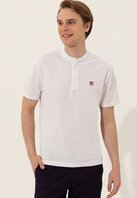 Erkek Beyaz Hakim Yaka Tişört - 50247366007